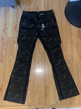 American Stitch Olive & Black Camo Cargo Pants